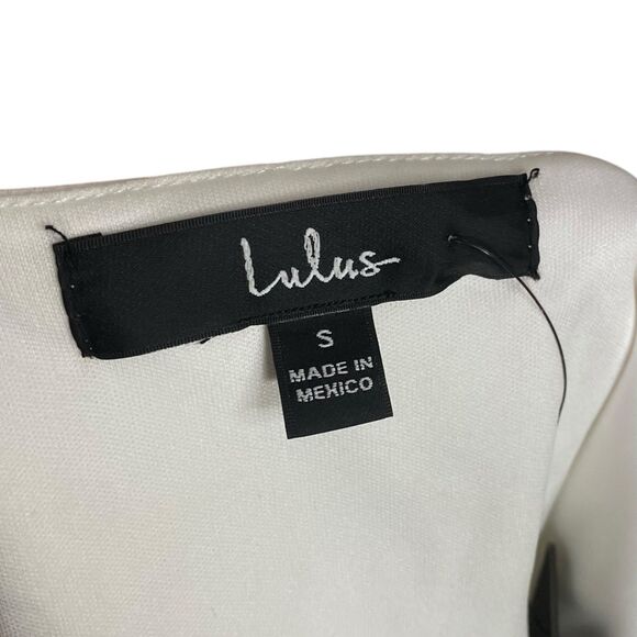 Lulus Only Tonight Jumpsuit Womens Small Ivory Two Piece Wide Leg Cocktail Vacay - Picture 11 of 14